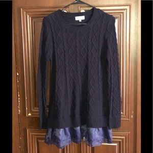 Military Hippie cable knit laced sweater